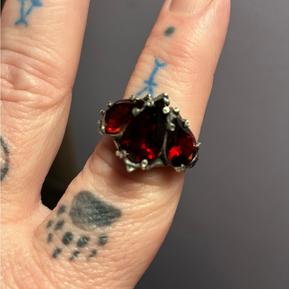 Bloodmilk Oversized Persephone Diadem in Garnet size 7
